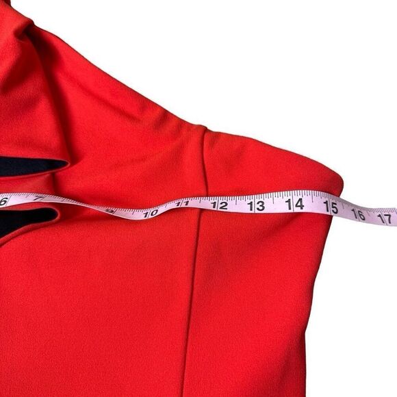 Rachel Roy Collection Flutter One Shoulder Sheath Dress Red Midi S - Picture 9 of 16